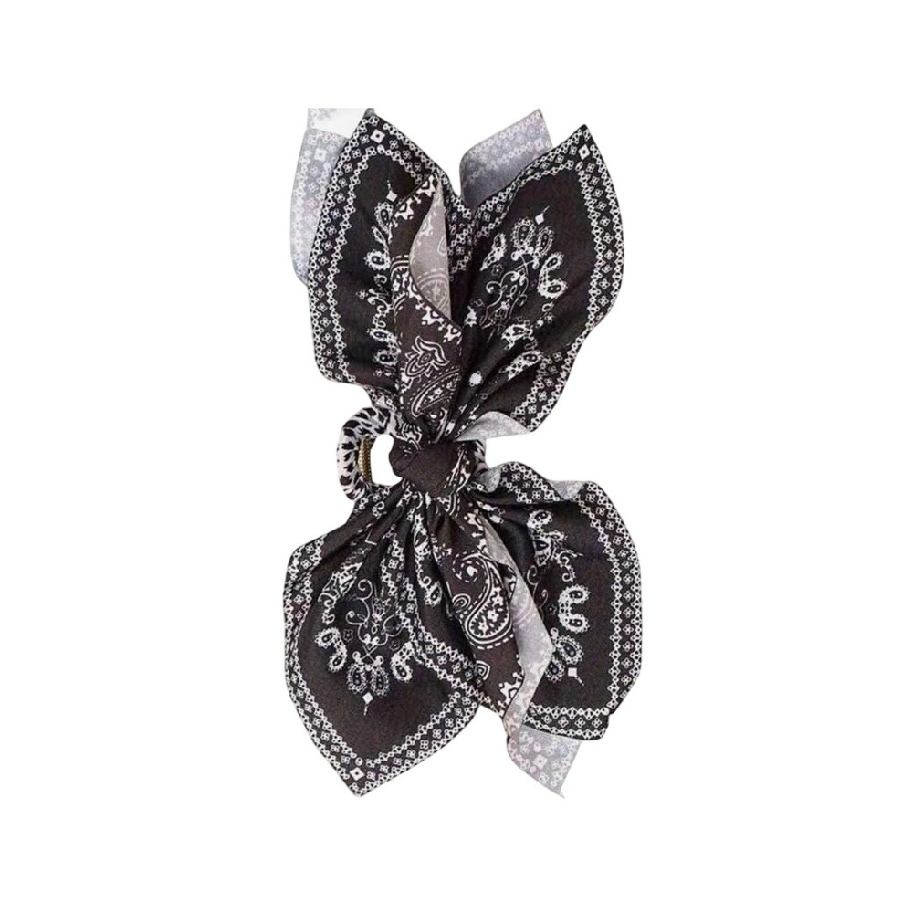 Bandana Hair Claw Clip Black White Paisley NWOT